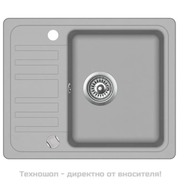 Гранитна кухненска мивка с едно корито, сива