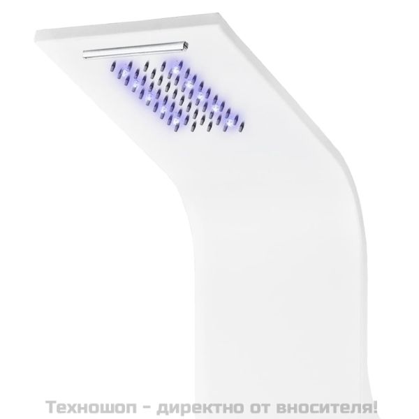 Душ панел, алуминий, 20x44x130 см, бял