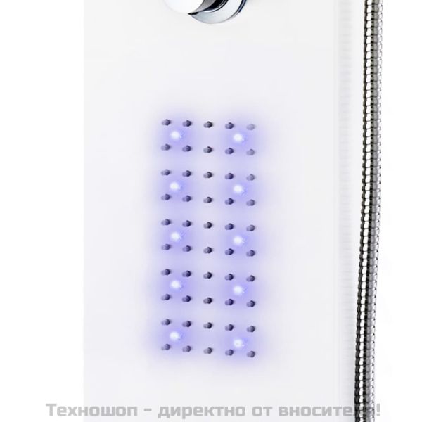 Душ панел, алуминий, 20x44x130 см, бял