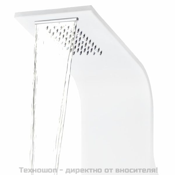 Душ панел, алуминий, 20x44x130 см, бял