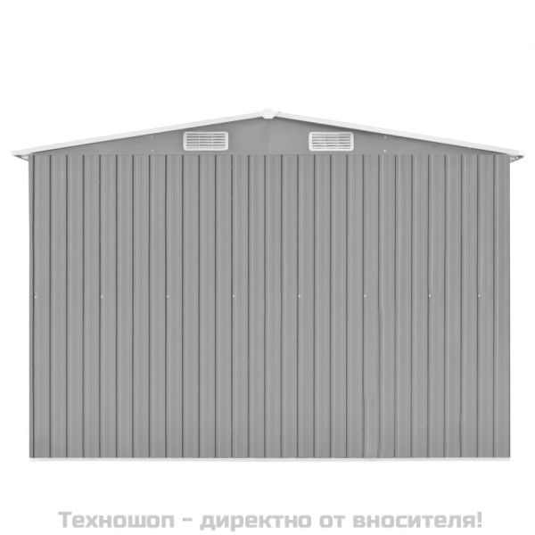 Градинска барака, 257x392x181 см, метал, сива
