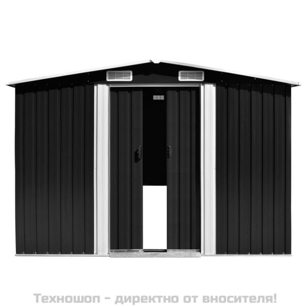 Градинска барака, 257x392x181 см, метал, антрацит