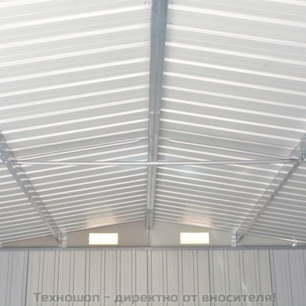 Градинска барака, 257x489x181 см, метал, зелена