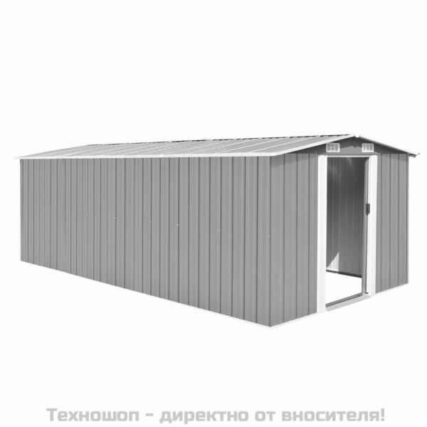 Градинска барака, 257x489x181 см, метал, сива