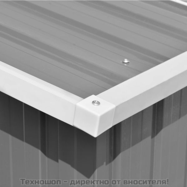 Градинска барака, 257x489x181 см, метал, сива