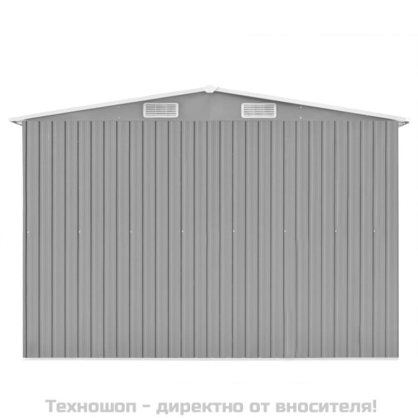 Градинска барака, 257x489x181 см, метал, сива