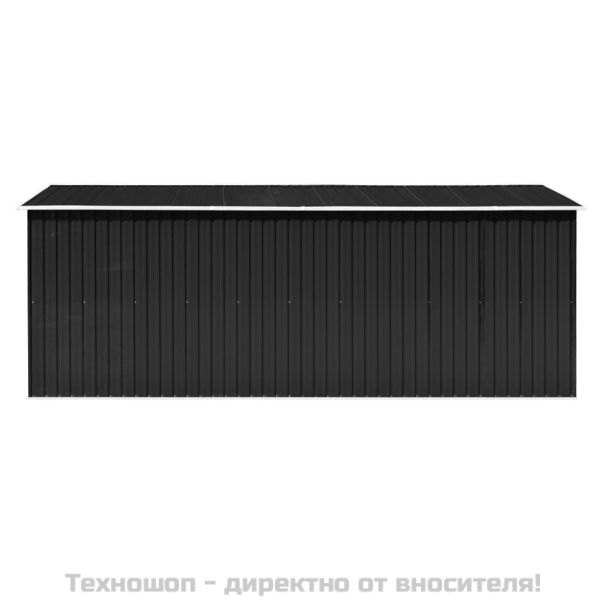 Градинска барака, 257x489x181 см, метал, антрацит