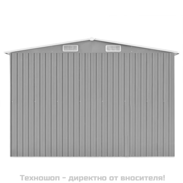 Градинска барака, 257x580x181 см, метал, сива