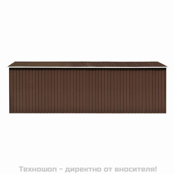 Градинска барака, 257x580x181 см, метал, кафява
