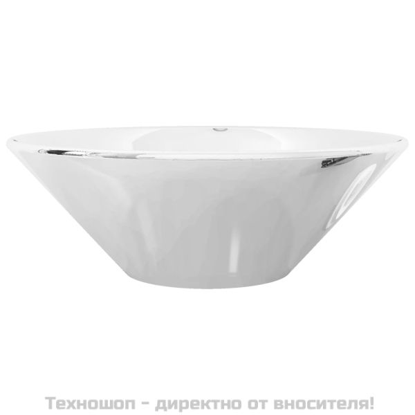 Мивка, 42x14 см, керамична, сребриста