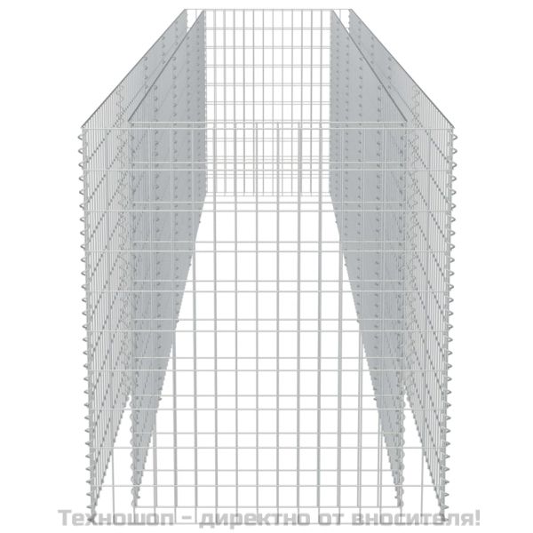 Габион повдигната леха, поцинкована стомана, 450x90x100 cм
