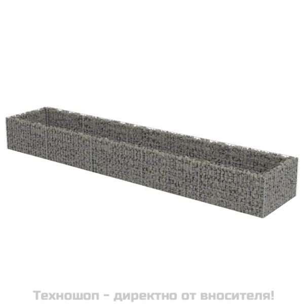 Габион повдигната леха, поцинкована стомана, 450x90x50 cм