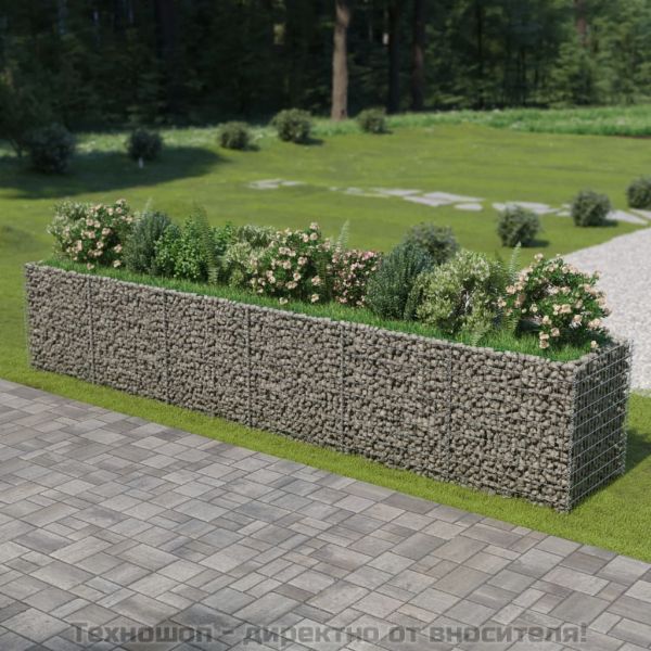 Габион повдигната леха, поцинкована стомана, 540x90x100 cм