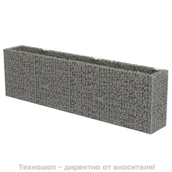 Габион повдигната леха, поцинкована стомана, 360x50x100 cм