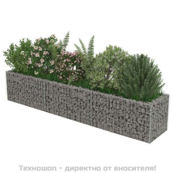 Габион повдигната леха, поцинкована стомана, 270x50x50 см