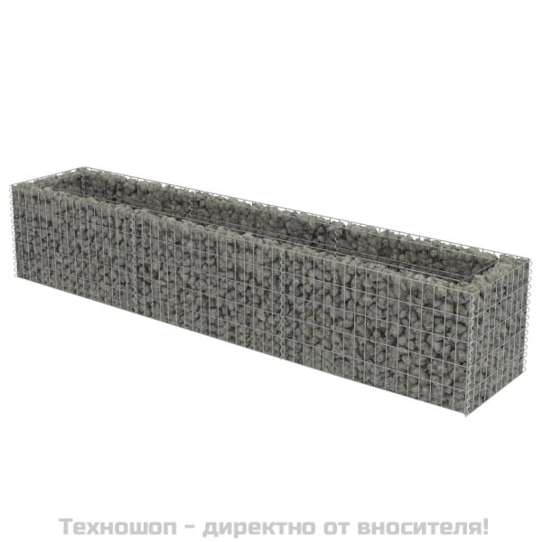 Габион повдигната леха, поцинкована стомана, 270x50x50 см