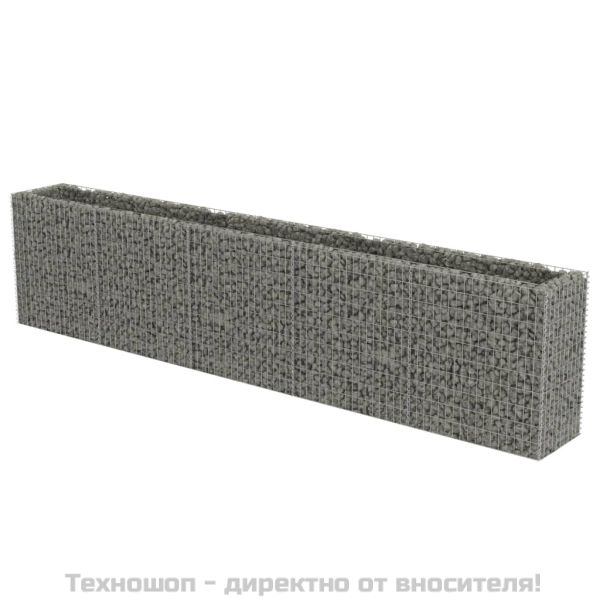 Габион повдигната леха, поцинкована стомана, 450x50x100 cм