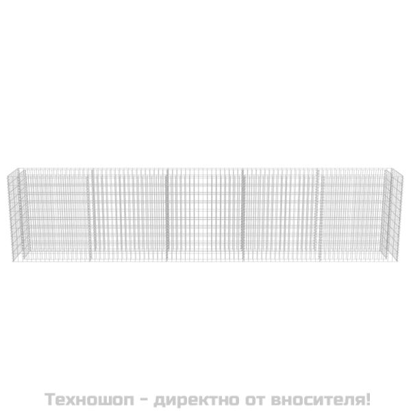 Габион повдигната леха, поцинкована стомана, 450x50x100 cм
