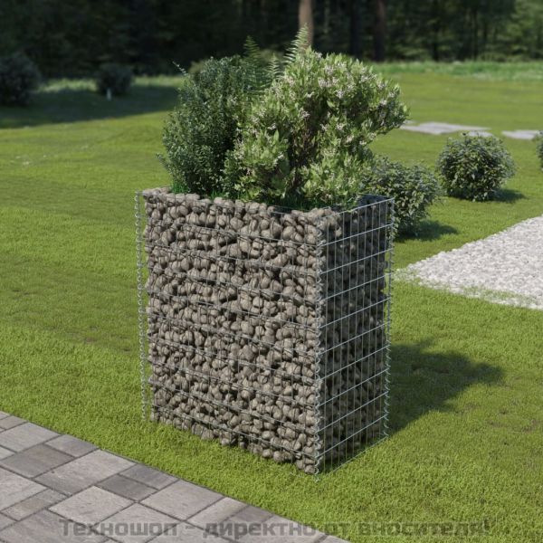 Габион повдигната леха, поцинкована стомана, 90x50x100 cм