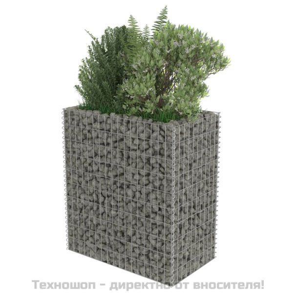 Габион повдигната леха, поцинкована стомана, 90x50x100 cм