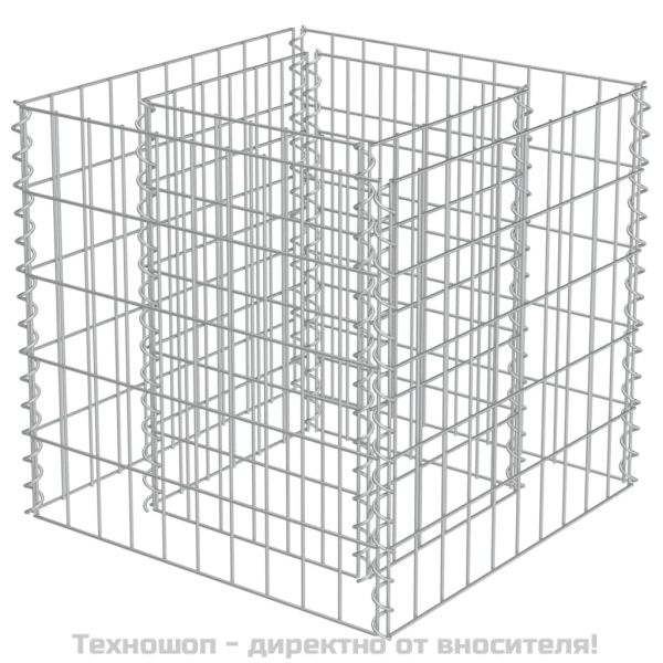 Габион повдигната леха, поцинкована стомана, 50x50x50 cм