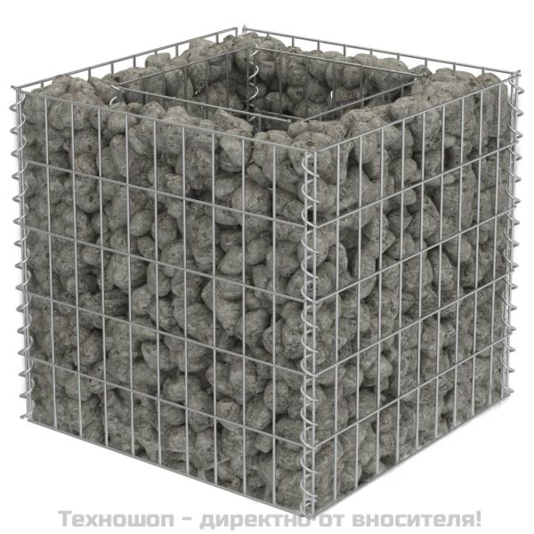 Габион повдигната леха, поцинкована стомана, 50x50x50 cм