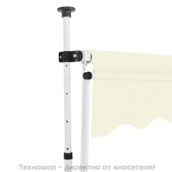 Ръчно прибиращ се сенник, 200 см, кремав