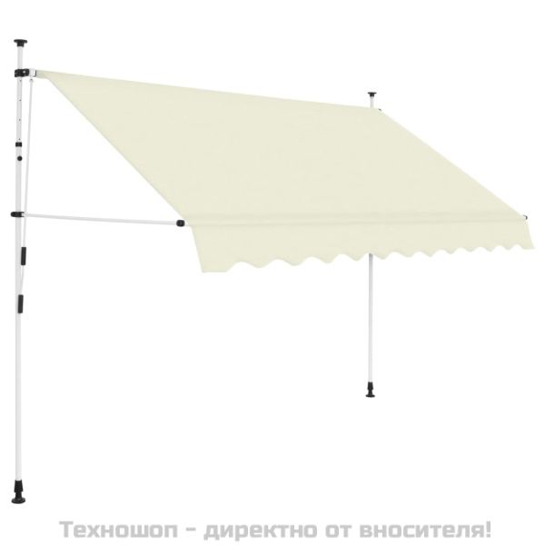 Ръчно прибиращ се сенник, 250 см, кремав