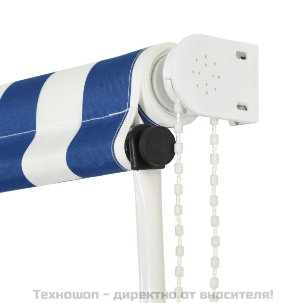 Сенник с падащо рамо, 250х150 см, синьо и бяло