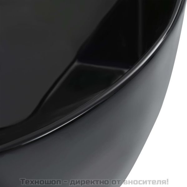 Мивка, 36x14 см, керамична, черна