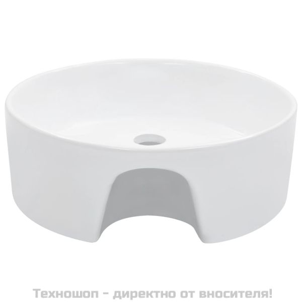 Мивка с преливник, 36x13 см, керамична, бяла