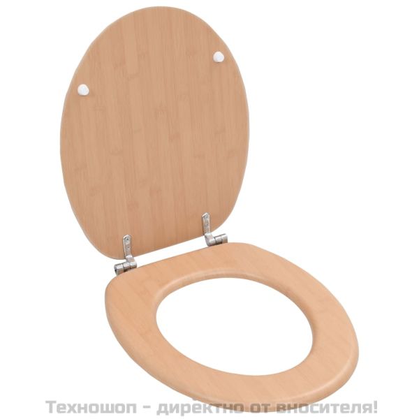 WC тоалетна седалка с капак, МДФ, дизайн бамбук