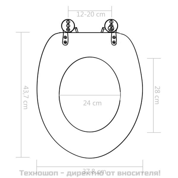 WC тоалетна седалка с капак, МДФ, дизайн бамбук