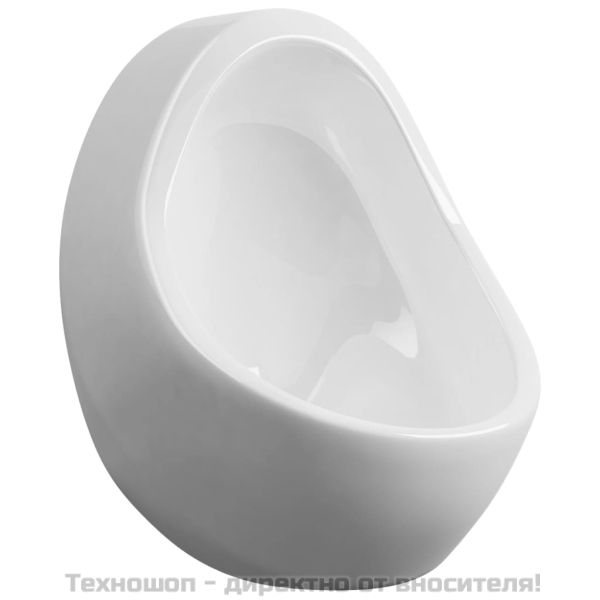 Окачен писоар с промивен кран, керамика, бял