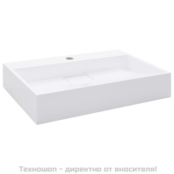 Мивка, 60x38x11 см, минерална/мраморна отливка, бяла