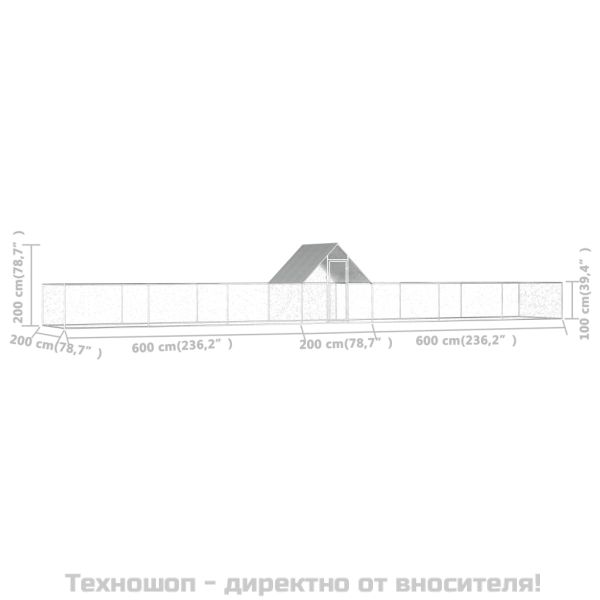 Птичарник, 14x2x2 м, поцинкована стомана