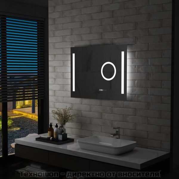 Стенно LED огледало за баня с тъч сензор 80x60 см