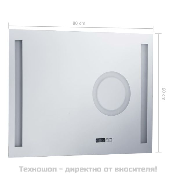 Стенно LED огледало за баня с тъч сензор 80x60 см