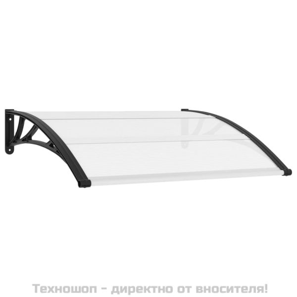 Навес за врата черно и прозрачно 120x75 см PC