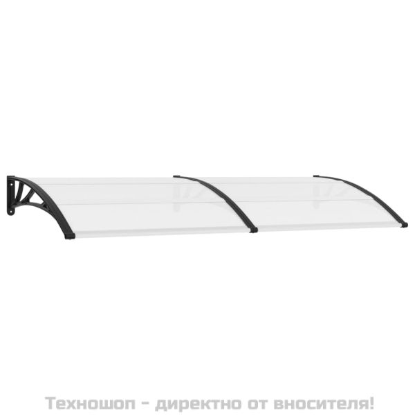Навес за врата черно и прозрачно 240x75 см PC
