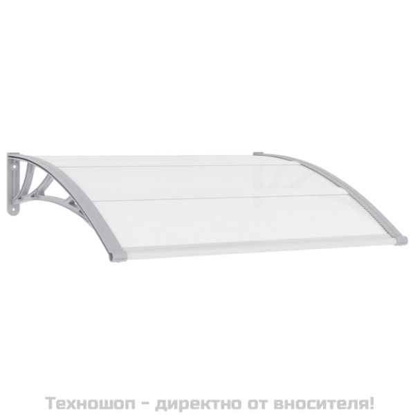 Навес за врата сиво и прозрачно 120x75 см PC