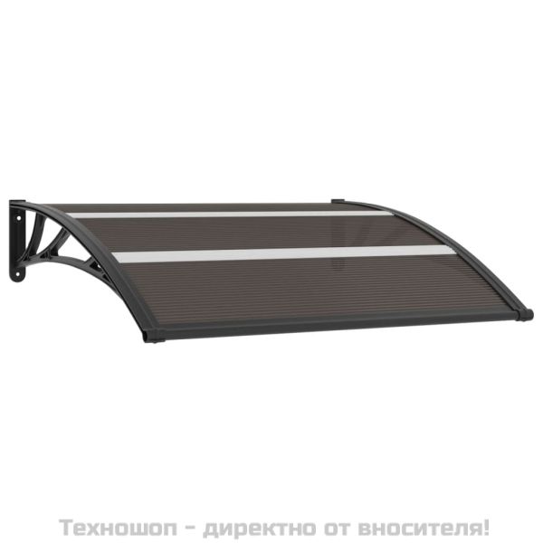 Навес за врата черен 120x75 см PC