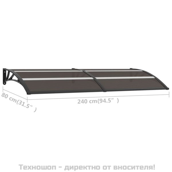 Навес за врата черен 240x75 см PC