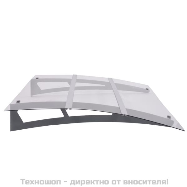 Навес за врата, сребристо и прозрачно, 120x90 см, поликарбонат