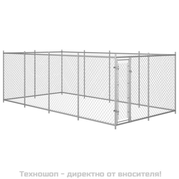 Дворна клетка за кучета, 7,6x3,8x1,9 м