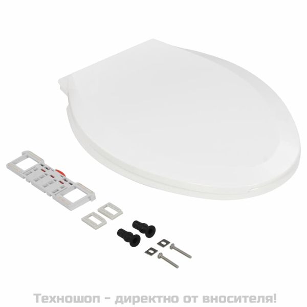 Тоалетна седалка, плавно затваряне, бърз монтаж/демонтаж, бяла
