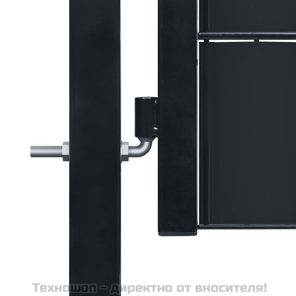 Оградна порта PVC и стомана 100x81 см, антрацит