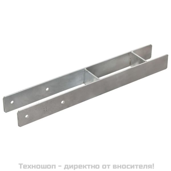 Подпори за ограда 6 бр сребристи 8x6x60 см поцинкована стомана