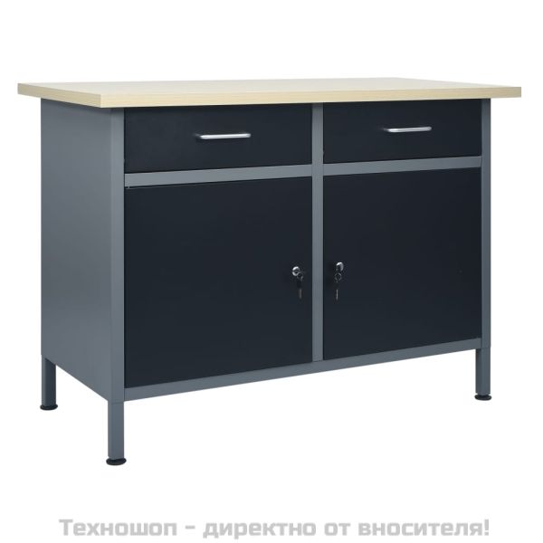 Работна маса, черна, 120x60x85 см, стомана