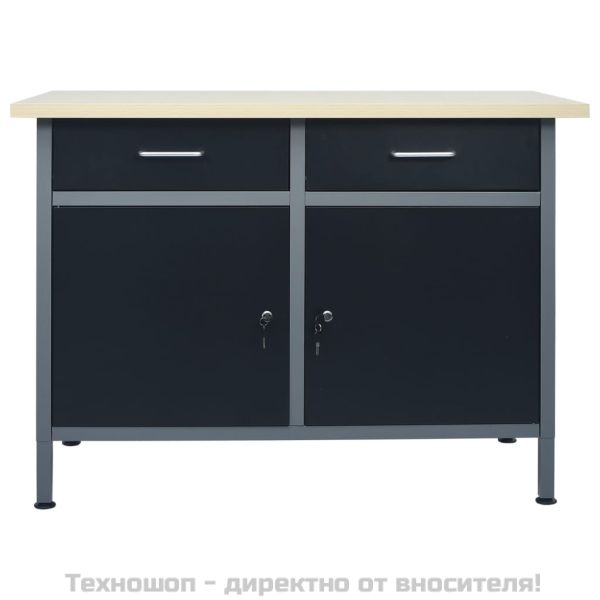 Работна маса, черна, 120x60x85 см, стомана
